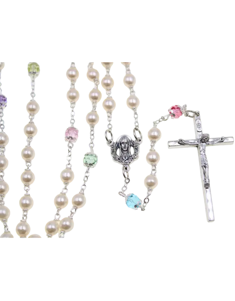 Devon Trading Company Multicolored Pearl Tincut Rosary