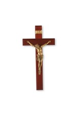 WJ Hirten 12" Dark Cherry Cross with Gold Tone Corpus
