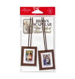 WJ Hirten 1.5" X 2" Our Lady of Mt. Carmel Scapular on 22"Cord