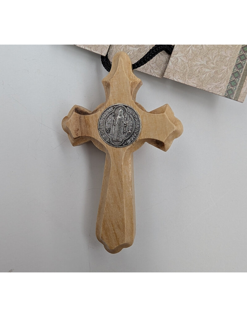 Holy Land Handicraft, LLC Handmade Olive Wood Benedict Crucifix