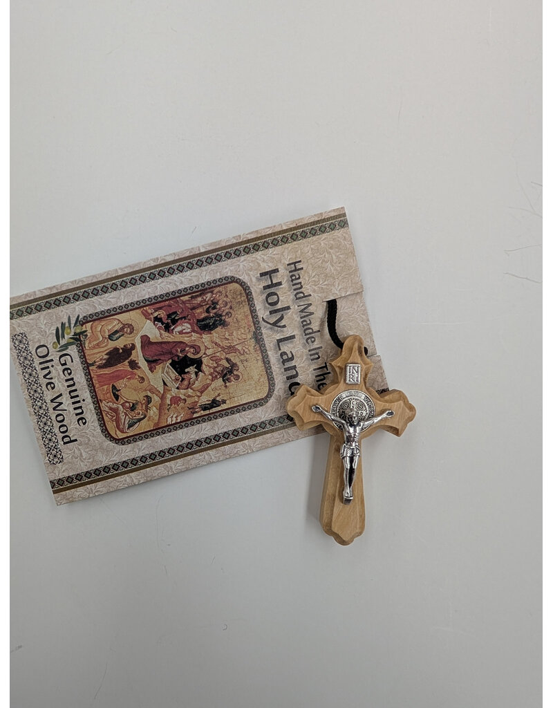 Holy Land Handicraft, LLC Handmade Olive Wood Benedict Crucifix