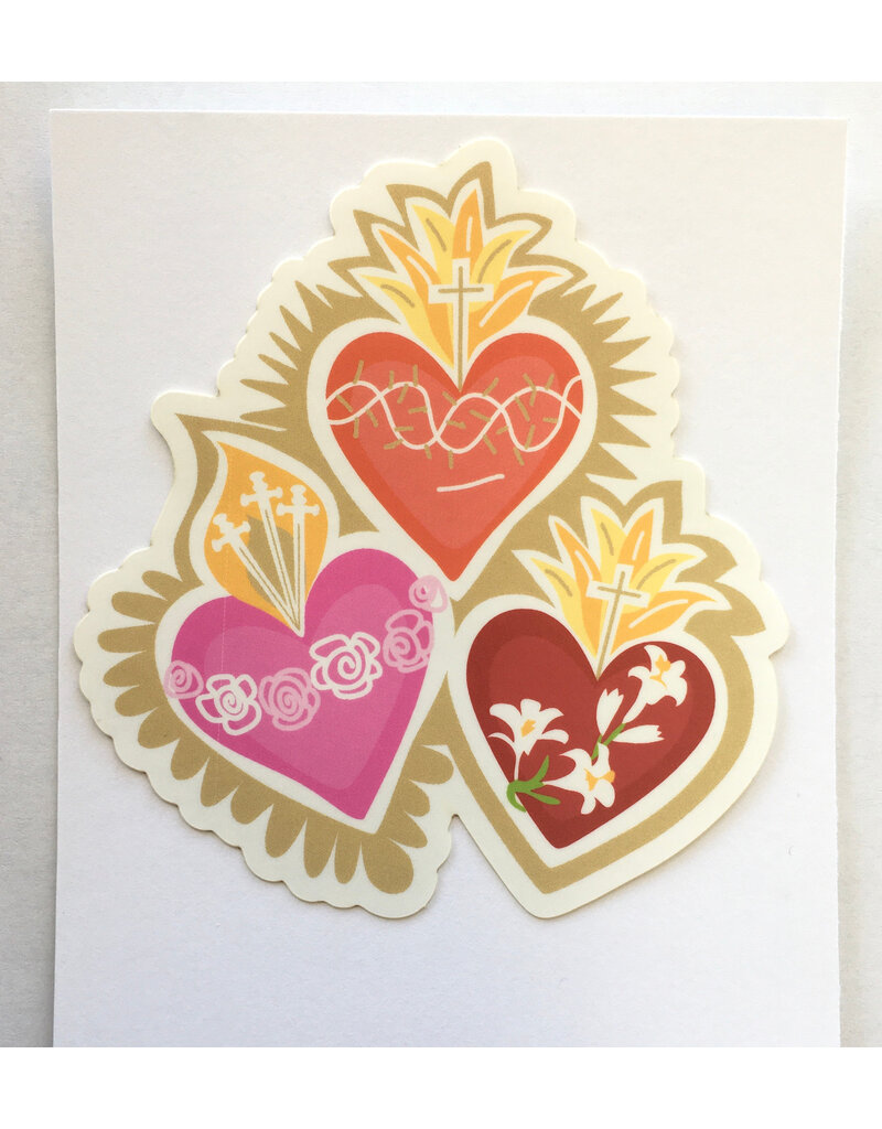 Be Still Prayer Space Three Hearts Sticker 4" | Be Still Prayer Space