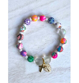 Be Still Prayer Space Colorful Clay Wrist Rosary Bracelet | Be Still Prayer Space