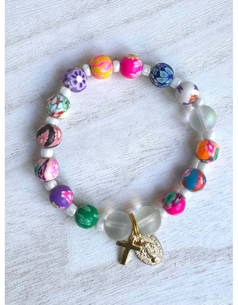Be Still Prayer Space Colorful Clay Wrist Rosary Bracelet | Be Still Prayer Space