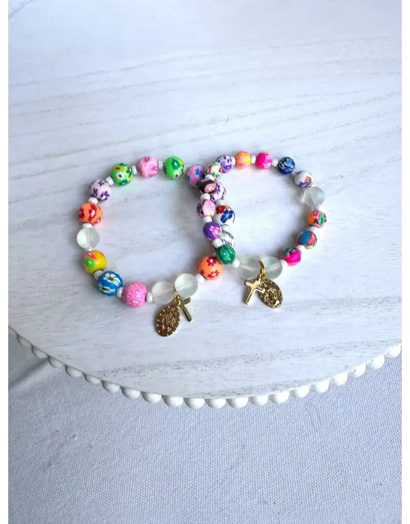 Be Still Prayer Space Colorful Clay Wrist Rosary Bracelet | Be Still Prayer Space