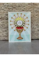 Be Still Prayer Space Illustration in Box Frame - Blessed Sacrament, Light Blue-Green | Be Still Prayer Space