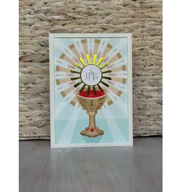Be Still Prayer Space Illustration in Box Frame - Blessed Sacrament, Light Blue-Green | Be Still Prayer Space