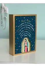 Be Still Prayer Space Illustration in Box Frame - Hail Mary Prayer Card, Guadalupe | Be Still Prayer Space