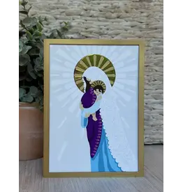 Be Still Prayer Space Illustration in Box Frame - Madonna and Child, Gold Frame | Be Still Prayer Space