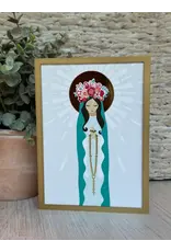 Be Still Prayer Space Illustration in Box Frame - Our Lady of the Rosary , gold box| Be Still Prayer Space
