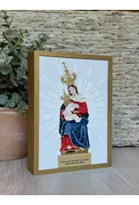 Be Still Prayer Space Illustration in Box Frame - Our Lady of La Leche, gold box | Be Still Prayer Space