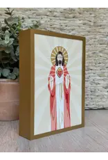 Be Still Prayer Space Illustration in Box Frame - Sacred Heart of Jesus, gold box| Be Still Prayer Space