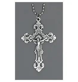 Lumen Mundi Fleur De Lis Crucifix with Ball Chain