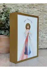 Be Still Prayer Space Illustration in Box Frame - Divine Mercy of Jesus, Gold Frame | Be Still Prayer Space
