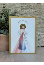 Be Still Prayer Space Illustration in Box Frame - Divine Mercy of Jesus, Gold Frame | Be Still Prayer Space