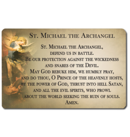 Catholic ID St. Michael the Archangel Card with Guardian Angel Prayer