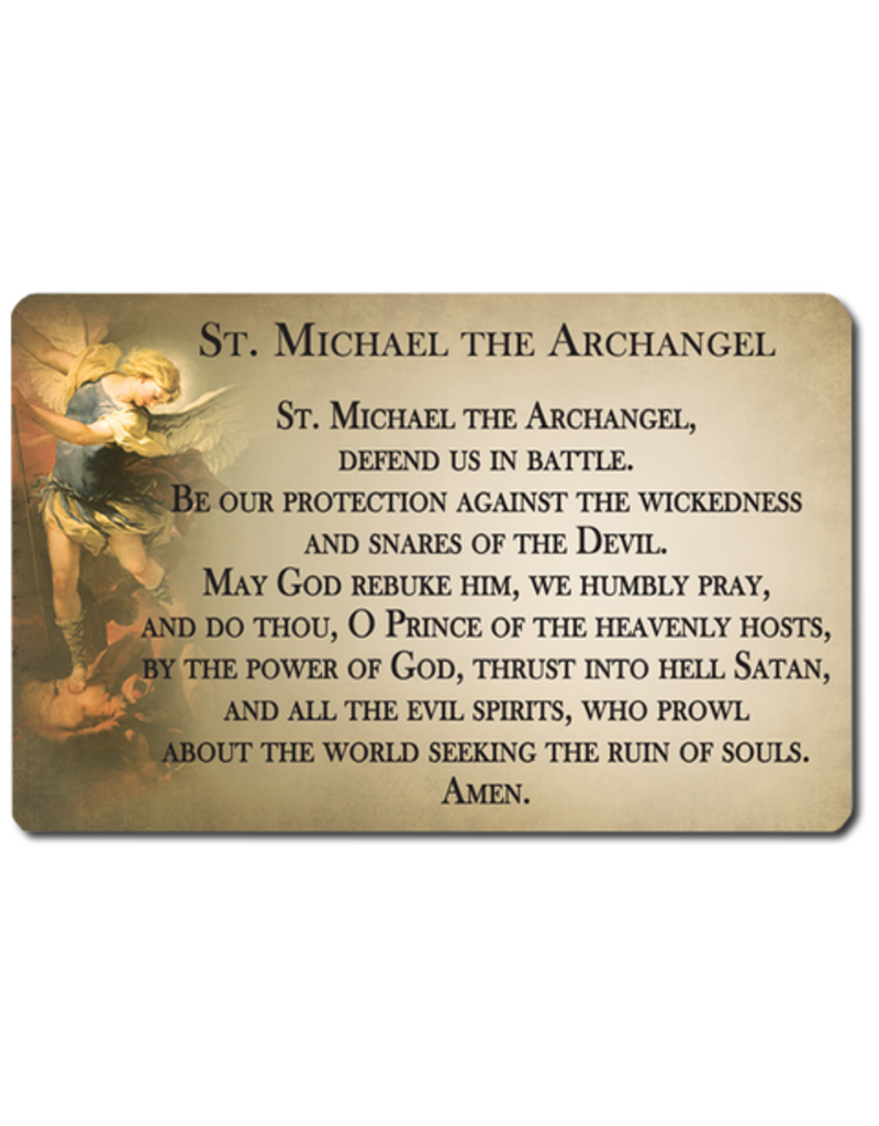 Catholic ID St. Michael the Archangel Card with Guardian Angel Prayer