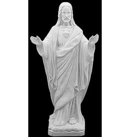 Space Age Plastics 24" Blessing Sacred Heart Of Jesus Plastic Garden Statue - Granite Finish