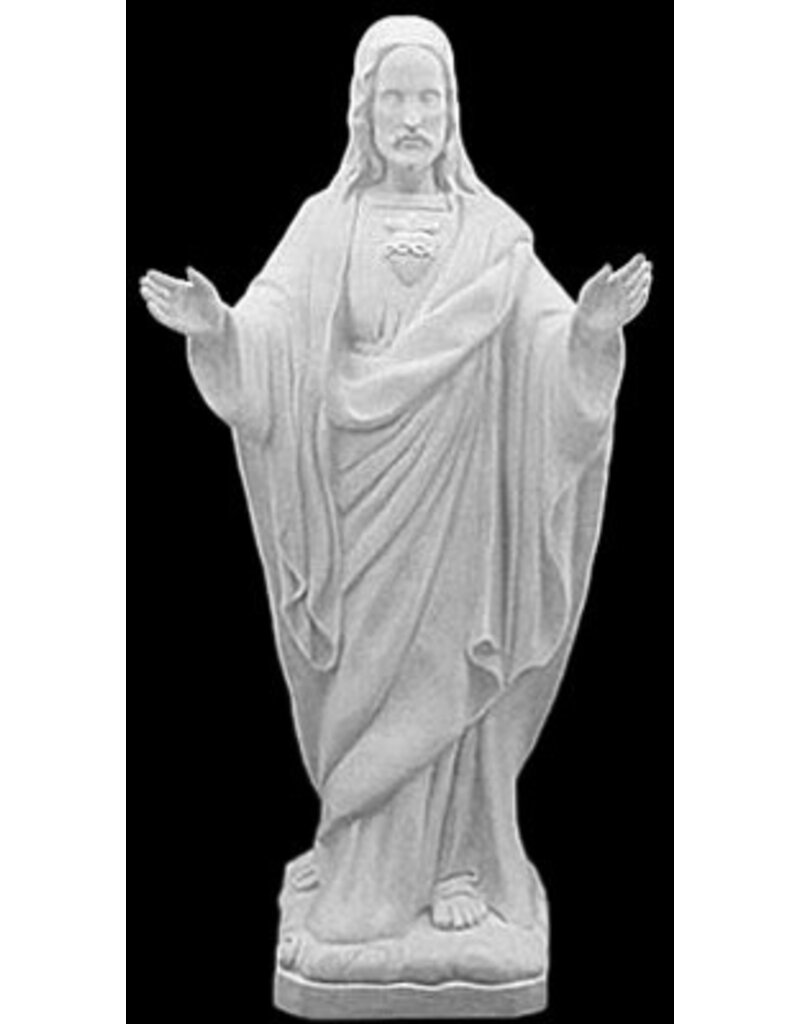Space Age Plastics 24" Blessing Sacred Heart Of Jesus Plastic Garden Statue - Granite Finish