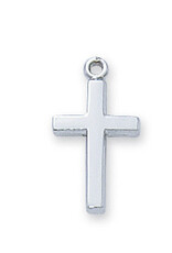 McVan Sterling Silver Cross Pendant - Sterling Silver Cross with 16 in. Rhodium Plated Chain and Deluxe Gift Bo