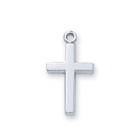 McVan Sterling Silver Cross Pendant - Sterling Silver Cross with 16 in. Rhodium Plated Chain and Deluxe Gift Bo
