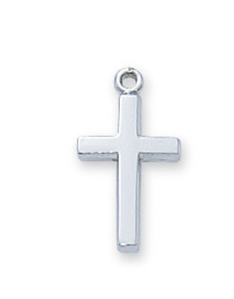 McVan Sterling Silver Cross Pendant - Sterling Silver Cross with 16 in. Rhodium Plated Chain and Deluxe Gift Bo