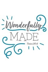 Scripture Swaddle: Wonderfully Made (Blue, 47×47)