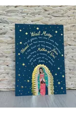 Be Still Prayer Space Illustration in Box Frame - Guadalupe, Gold frame, Hail Mary Prayer Card | Be Still Prayer Space