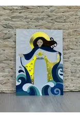 Be Still Prayer Space Illustration in Box Frame - Stella Maris (Our Lady Star of the Sea), Gold Frame | Be Still Prayer Space