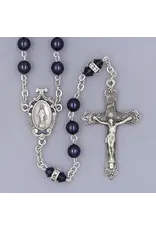 Devon Trading Company Pearl Rosary Rondelle Montana Blue Deluxe Center and Crucifix Boxed