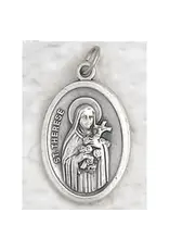 WJ Hirten 1" St. Therese Oxidized Medal