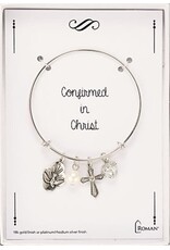 Roman, Inc Confirmed in Christ - Confirmation Bangle Charm Bracelet - Silver (Carded)