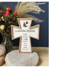 Abbey & CA Gift Confirmation Blessings Cross (5.5" x 4.25" x 1")