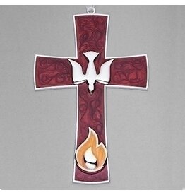 Roman, Inc Confirmation Wall Cross - Flame & Dove (7.5")