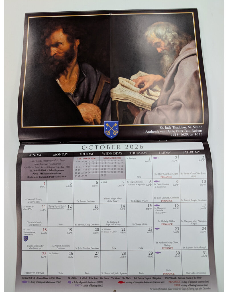 Sophia Institute Press 2026 Liturgical Calendar| The Apostles through the Year