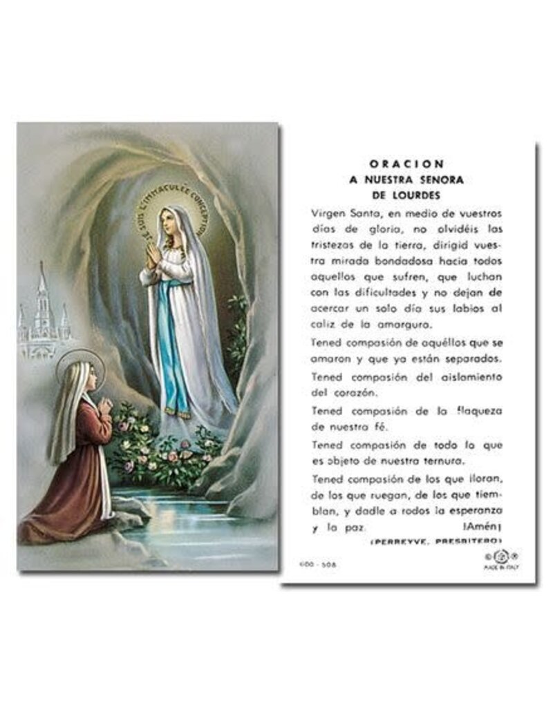 WJ Hirten Oración a Nuestra Señora de Lourdes Estampa de Papel