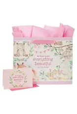 Christian Art Gifts Everything Beautiful Large Gift Bag & Card- Eccles 3:11