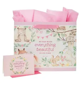 Christian Art Gifts Everything Beautiful Large Gift Bag & Card- Eccles 3:11