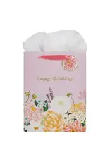 Christian Art Gifts Happy Birthday Lilac Floral Large Portrait Gift Bag
