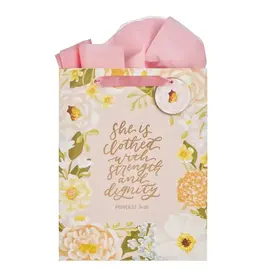 Christian Art Gifts Strength & Dignity Prov. 31:25 Gift Bag Large