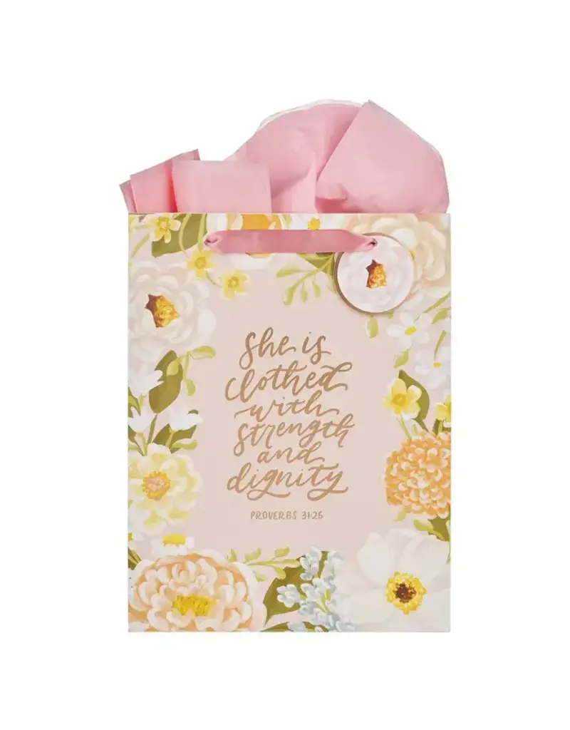 Christian Art Gifts Strength & Dignity Prov. 31:25 Gift Bag Large