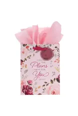 Christian Art Gifts The Plans I Have For You Plum Floral Medium Gift Bag – Jeremiah 29:11