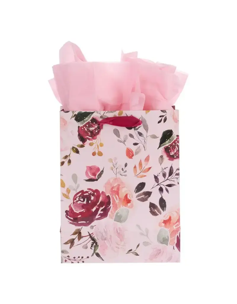Christian Art Gifts The Plans I Have For You Plum Floral Medium Gift Bag – Jeremiah 29:11