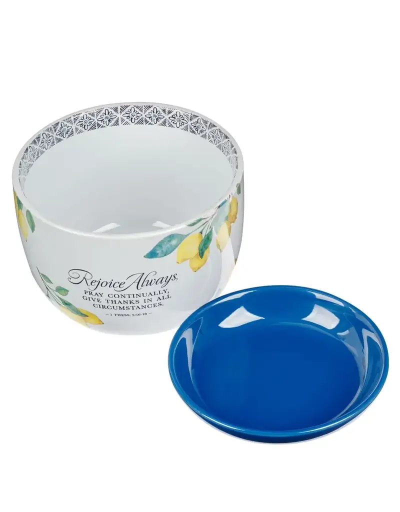 Christian Art Gifts Planter Lemons Rejoice Always 1 Thess. 5:16-18