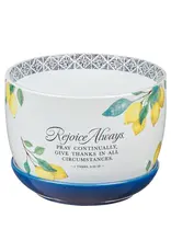 Christian Art Gifts Planter Lemons Rejoice Always 1 Thess. 5:16-18