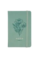 Christian Art Gifts Small Faux Leather Journal - Faith, Green