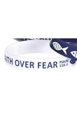 Dicksons Bracelet Silicone Fish Faith Over Fear, blue or white