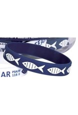 Dicksons Bracelet Silicone Fish Faith Over Fear, blue or white