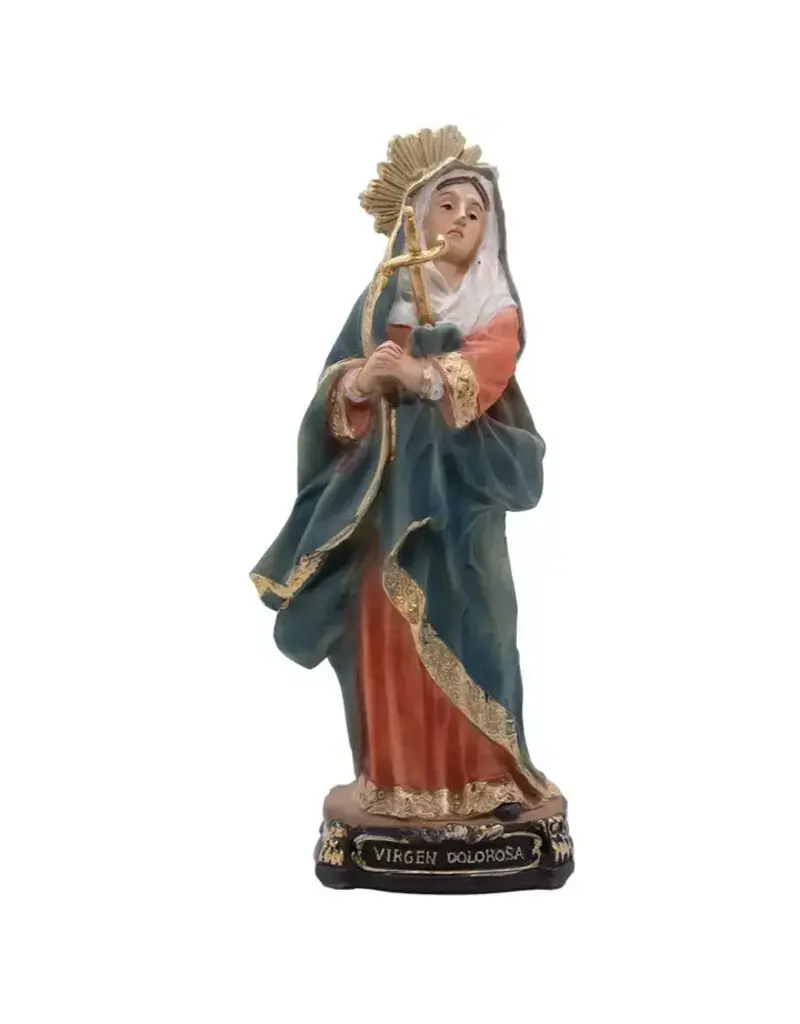 Village Gift Importers Our Lady of Seven Sorrows Statue/Virgen De Dolorosa 8"