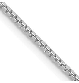22" White Gold Box Chain, 14K, 1.1mm with Lobster Clasp Chain